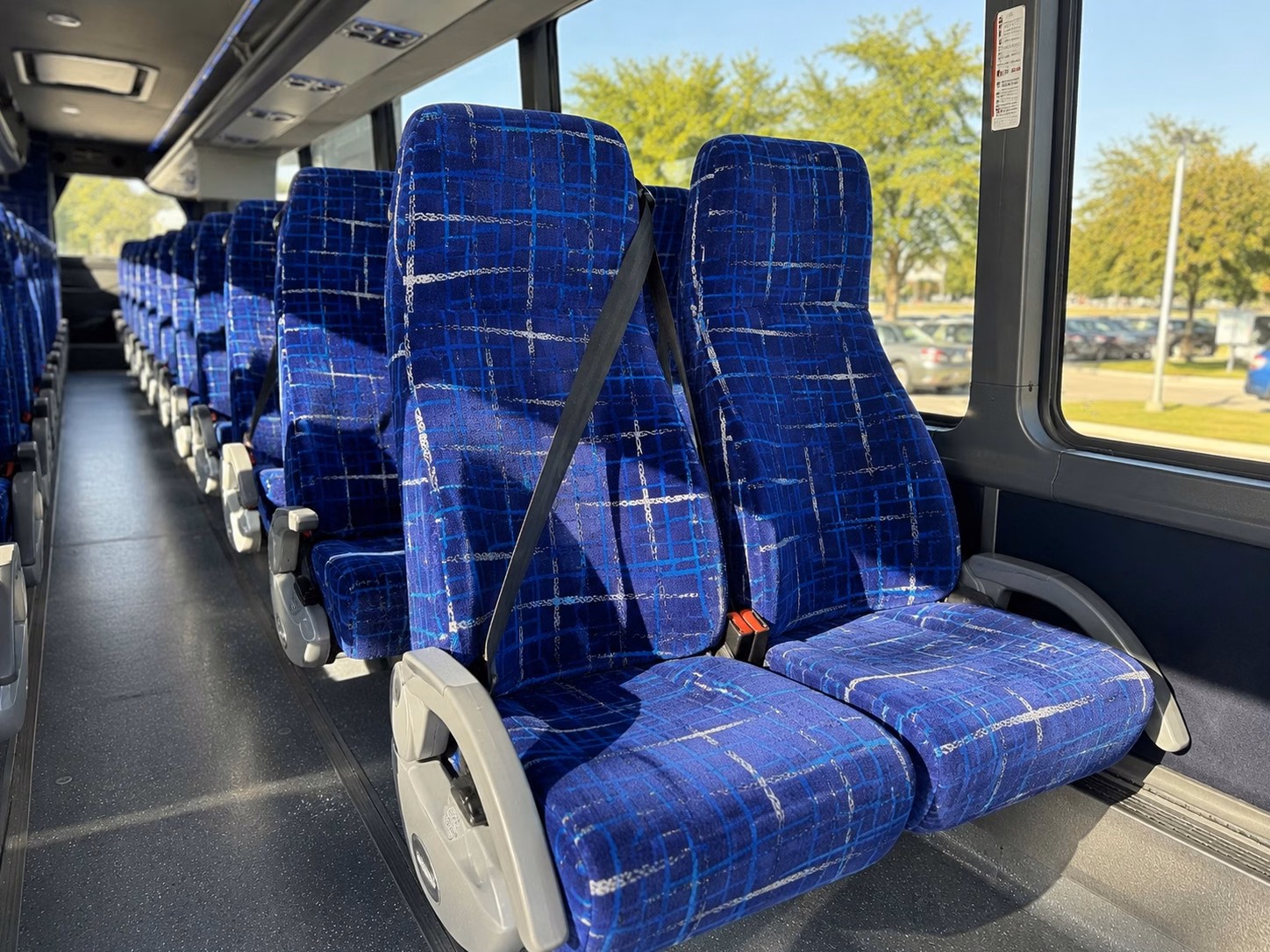 56 passenger charter bus inside